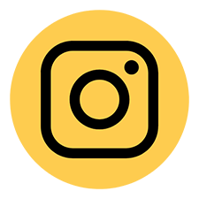 Sigla Instagram în negru pe fundal galben